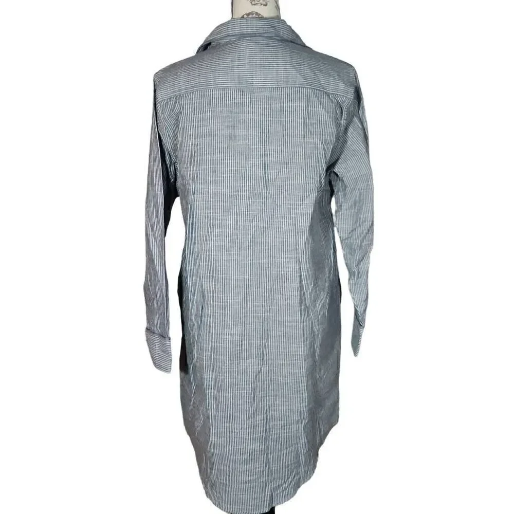 Levi Strauss & Co Women's Size Medium Dark Chambray White Striped Pajama Shirt
